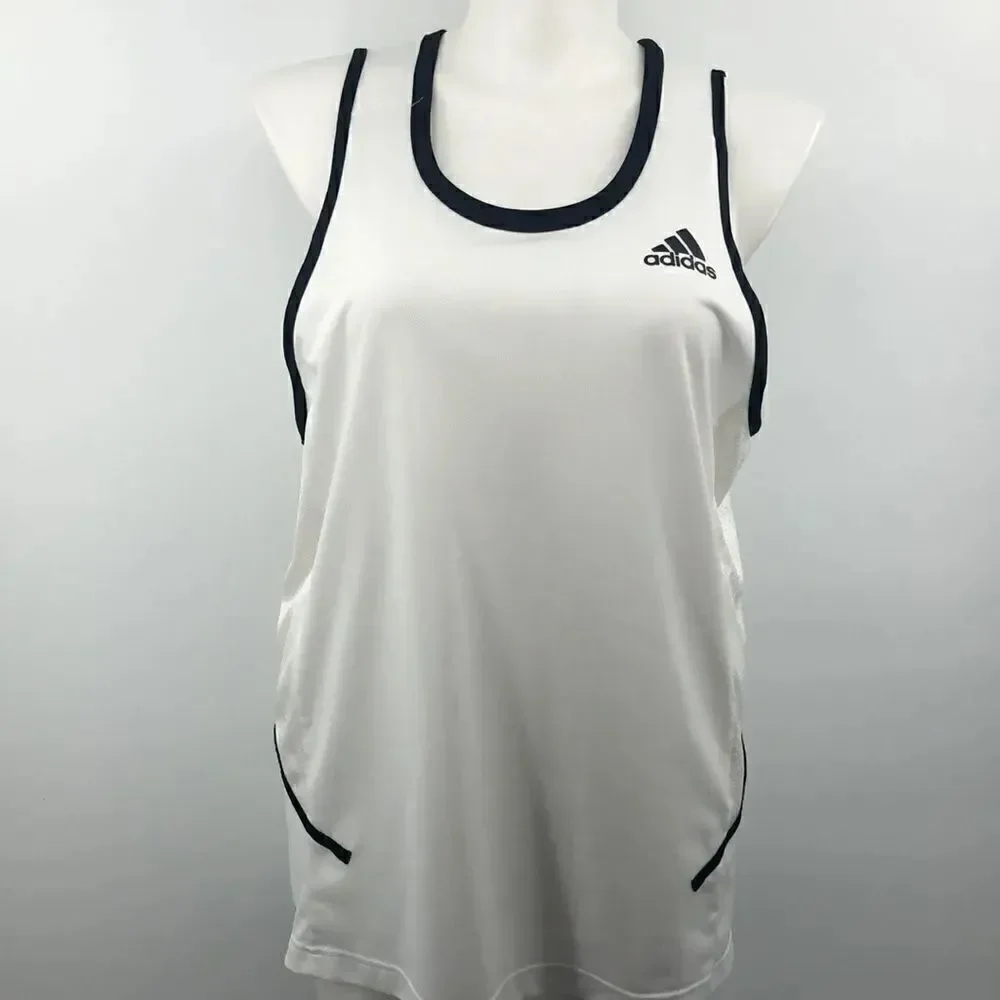 Adidas white with black trim tank